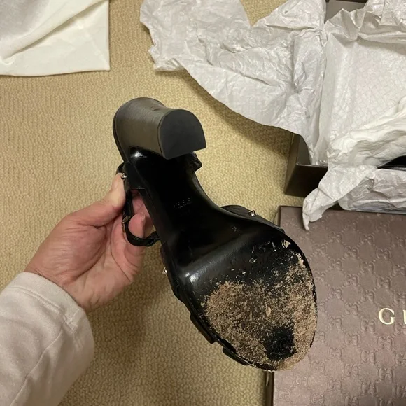 Gucci black leather heels